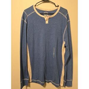Buckle NWT Mens Harper Athletic Fit Blue Longsleeve Henley (L)